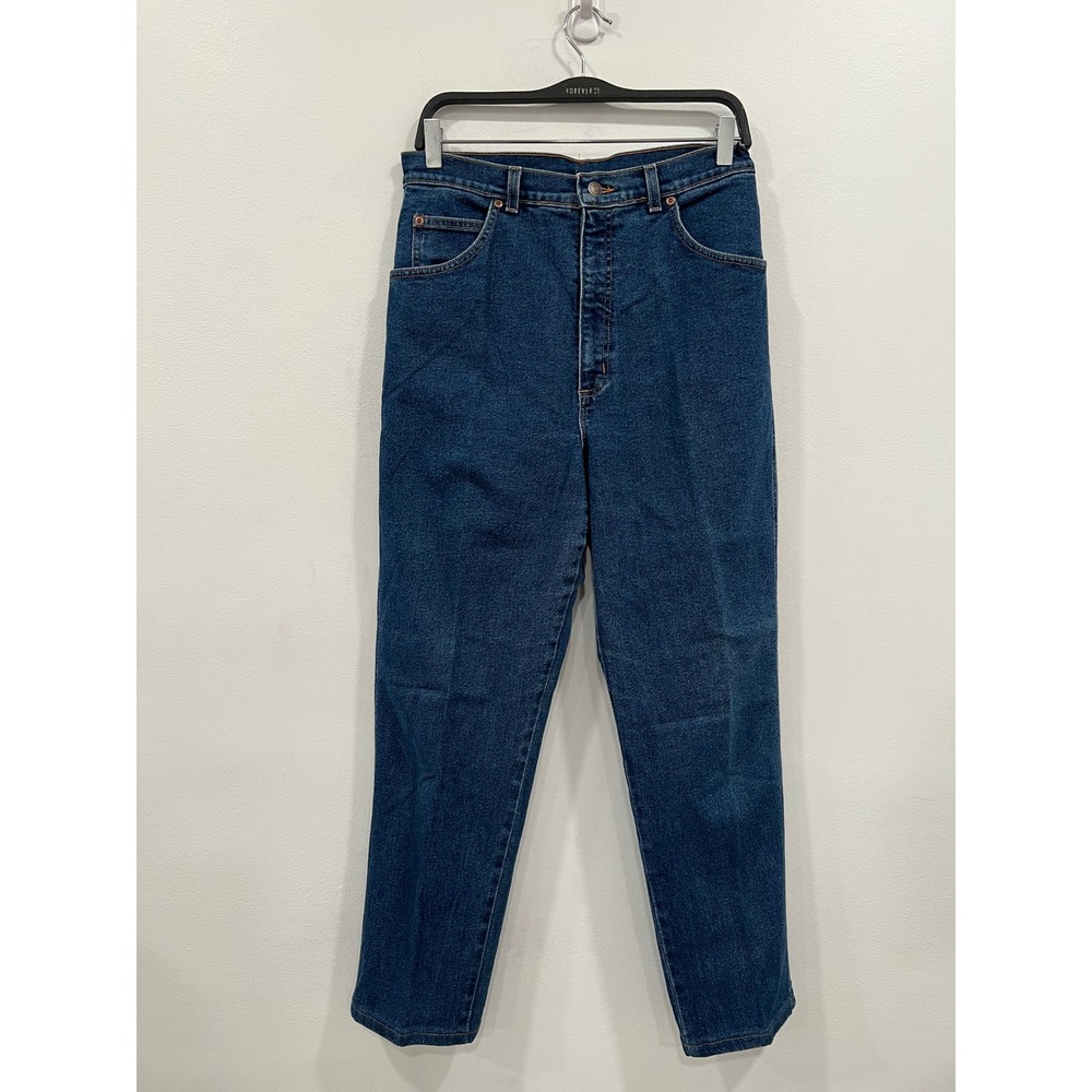 Vintage Land's End Jeans Women Size 12 Tall Blue Straight Leg High Rise Denim